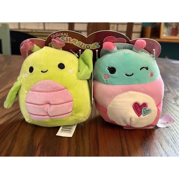 Squishmallow Hadeon & Fluxie 5 Inch Butterfly Valentines‎ Plush Set 2023 NEW - Picture 1 of 4
